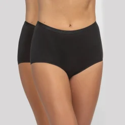 Slip En Shorty<Playtex Midislip met biologisch katoen(**) - set van 2 zwart