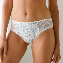 Slip En Shorty<Confidence Lingerie Midislip met bloemenprint Coria - set van 2 ivoorkleur