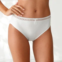 Slip En Shorty<Blancheporte Midislip met hoge taille en kanten tailleband in microvezel - set van 3 neutraal