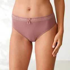 Slip En Shorty<Blancheporte Midislip met hoge taille en kanten tailleband in microvezel - set van 3 roze