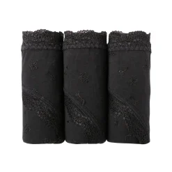 Slip En Shorty<Blancheporte Midislip met hoge taille in katoen en stretchkant - set van 3 zwart