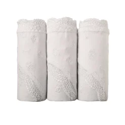 Slip En Shorty<Blancheporte Midislip met hoge taille in katoen en stretchkant - set van 3 wit
