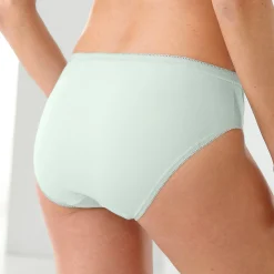 Slip En Shorty<Blancheporte Midislip met kant - set van 3 amandel + roze + groen