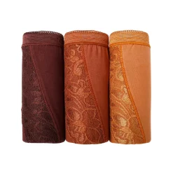 Slip En Shorty<Blancheporte Midislip met kant - set van 3 chocolade
