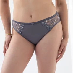 Slip En Shorty<Confidence Lingerie Midislip Oliena in microvezel en geborduurde tule - set van 2 grijs