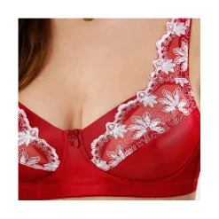 Beha<Confidence Lingerie Minimizerbeha Calenca - zonder beugels kersenrood