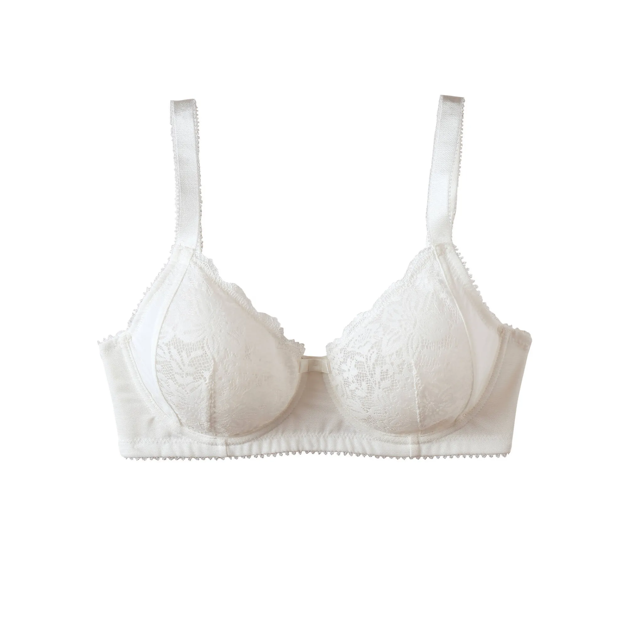 Beha<Confidence Lingerie Minimizerbeha in kant en rekbare tule Guspini - met beugels ivoorkleur