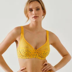 Beha<Confidence Lingerie Minimizerbeha in stretchkatoen en kant - set van 2 roze + geel