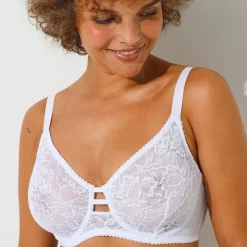 Beha<Blancheporte Minimizerbeha volledig in kant met beugels - set van 2 wit + zwart