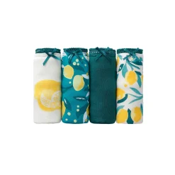 Slip En Shorty<Blancheporte Minislip in stretchkatoen met citroenenprint - set van 4 geel