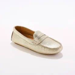 Schoenen<Blancheporte Mocassins in glad leer - zilverkleur goudkleurig