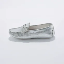 Derby's En Mocassins|Schoenen<Blancheporte Mocassins in glad leer - zilverkleur zilverkleurig
