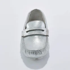 Derby's En Mocassins|Schoenen<Blancheporte Mocassins in glad leer - zilverkleur zilverkleurig