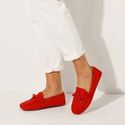 Derby's En Mocassins|Schoenen<Blancheporte Mocassins in ultrasoepel leer met veters rood