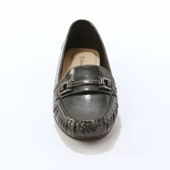 Derby's En Mocassins|Schoenen<Blancheporte Mocassins met gesp, metallic effect grijs