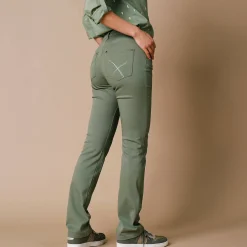 Broek<Blancheporte Modellerende broek met 5 zakken mosgroen