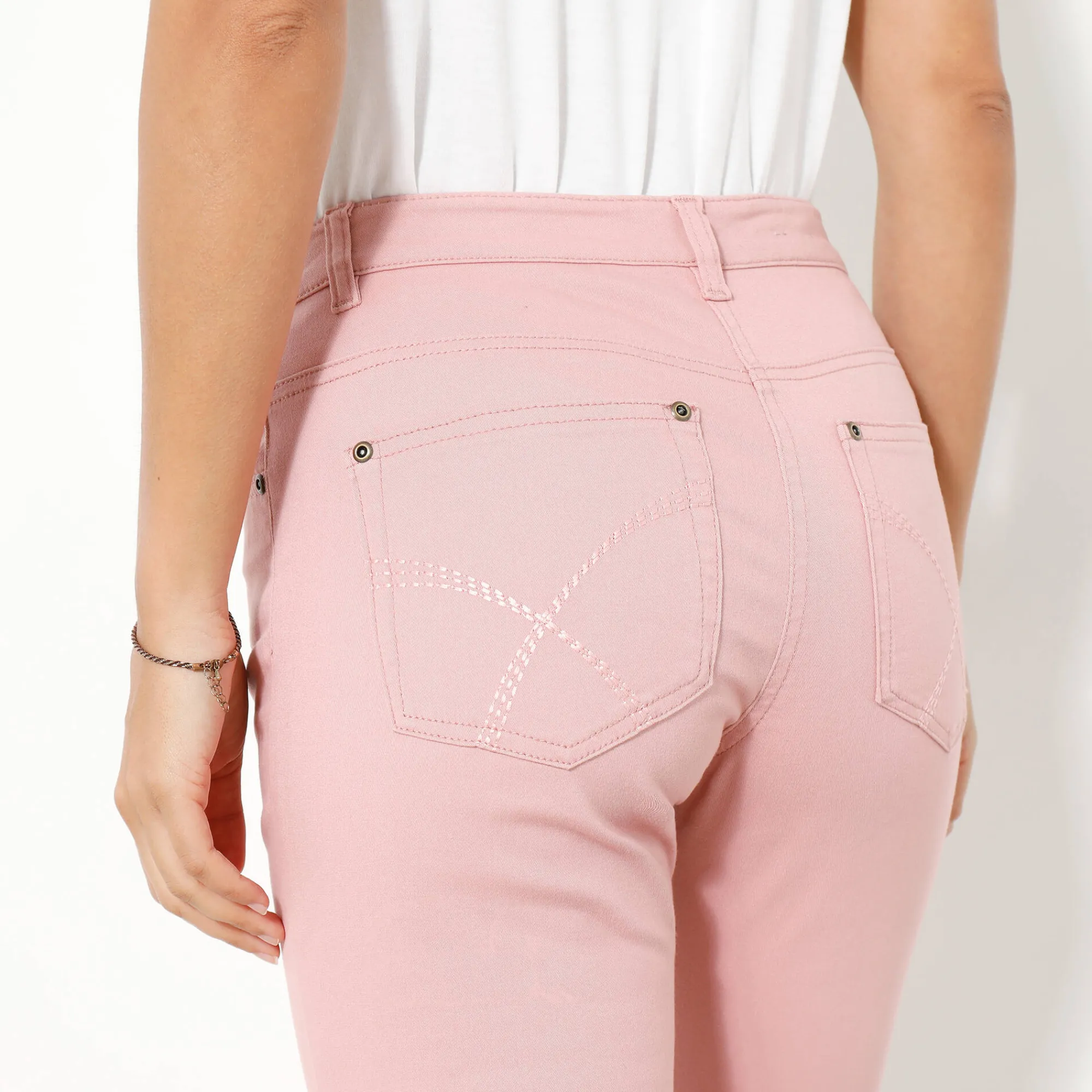 Broek<Blancheporte Modellerende broek met 5 zakken rozenhout