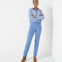 Broek<Blancheporte Modellerende broek met 'platte buik' effect en elastische taille grijsblauw