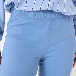 Broek<Blancheporte Modellerende broek met 'platte buik' effect en elastische taille grijsblauw