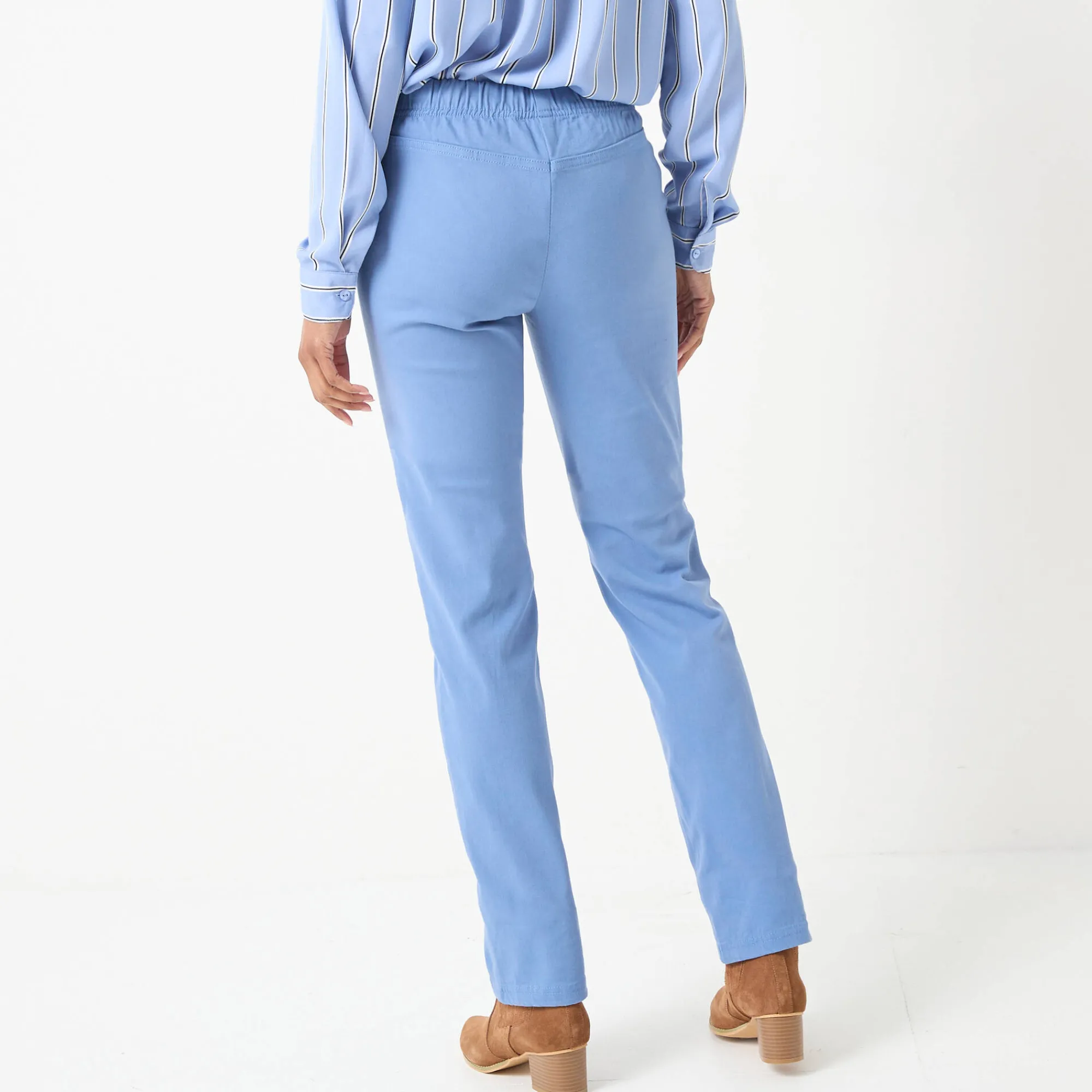 Broek<Blancheporte Modellerende broek met 'platte buik' effect en elastische taille grijsblauw