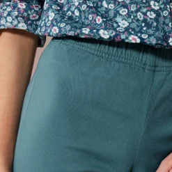 Broek<Blancheporte Modellerende broek met 'platte buik' effect en elastische taille eendenblauw