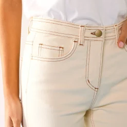 Broek<Blancheporte Modellerende rechte broek, corrigerende versteviging ecru