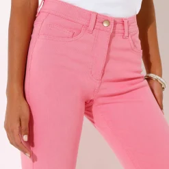 Broek<Blancheporte Modellerende rechte 7/8-broek, corrigerende versteviging roze