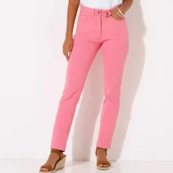 Broek<Blancheporte Modellerende rechte broek, corrigerende versteviging roze