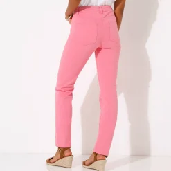 Broek<Blancheporte Modellerende rechte broek, corrigerende versteviging roze