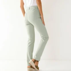 Broek<Blancheporte Modellerende rechte broek, corrigerende versteviging grijsgroen