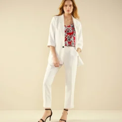 Jas En Mantel|Jurk<Blancheporte 3/4-mouwen jas van vloeiende crêpe ecru
