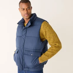 Mantel En Jas<Blancheporte Mouwloos en gematelasseerd donsjack met rits marine