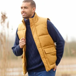 Mantel En Jas<Blancheporte Mouwloos en gematelasseerd donsjack met rits karamel