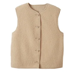 Jas En Mantel<Blancheporte Mouwloos jasje in lusjestricot, voor kleine lengtes grijsbeige