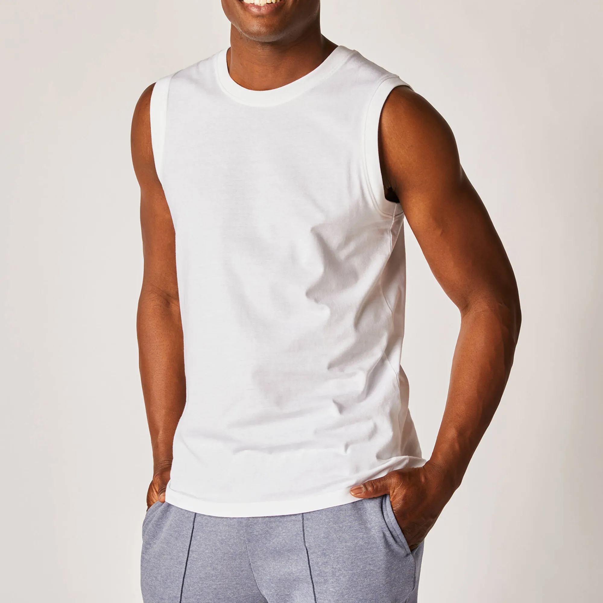 T-Shirt, Hemd En Polo<Blancheporte Mouwloos T-shirt met ronde hals - set van 3 wit