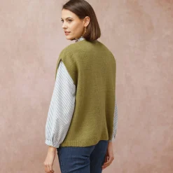 Trui En Vest<Blancheporte Mouwloos vest olijfgroen