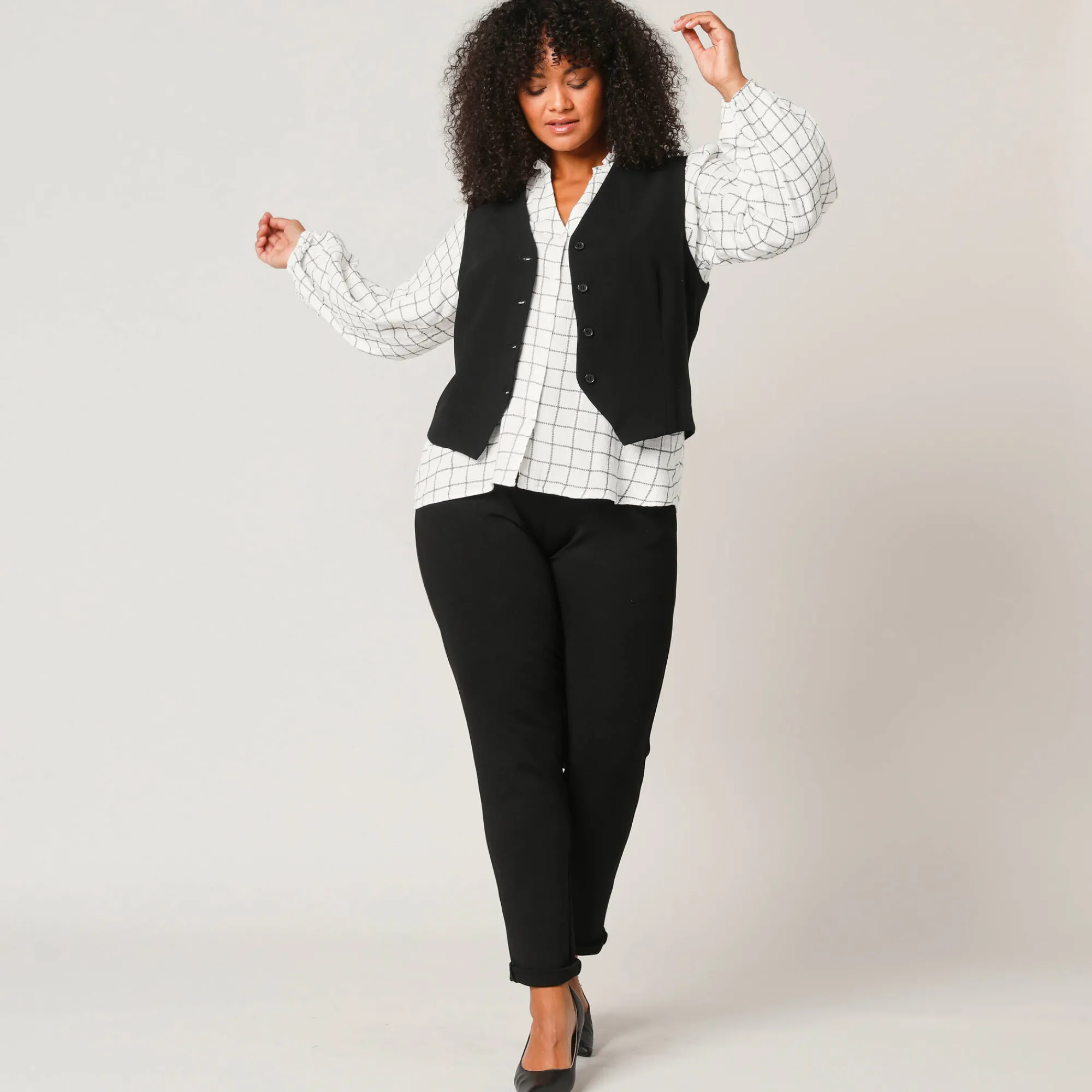 Jas En Mantel<Blancheporte Mouwloos vest, effen zwart