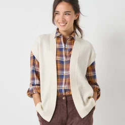 Trui En Vest<Blancheporte Mouwloos vest, fantasietricot ecru