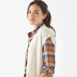 Trui En Vest<Blancheporte Mouwloos vest, fantasietricot ecru