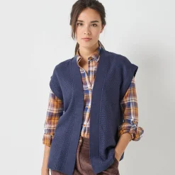 Trui En Vest<Blancheporte Mouwloos vest, fantasietricot marine