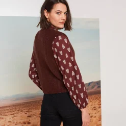 Trui En Vest<Blancheporte Mouwloos vest met zachte touch, goudkleurige knopen chocolade