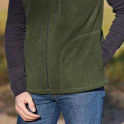 Sweater|Trui En Vest<Blancheporte Mouwloze blouson met rits, in fleece kaki