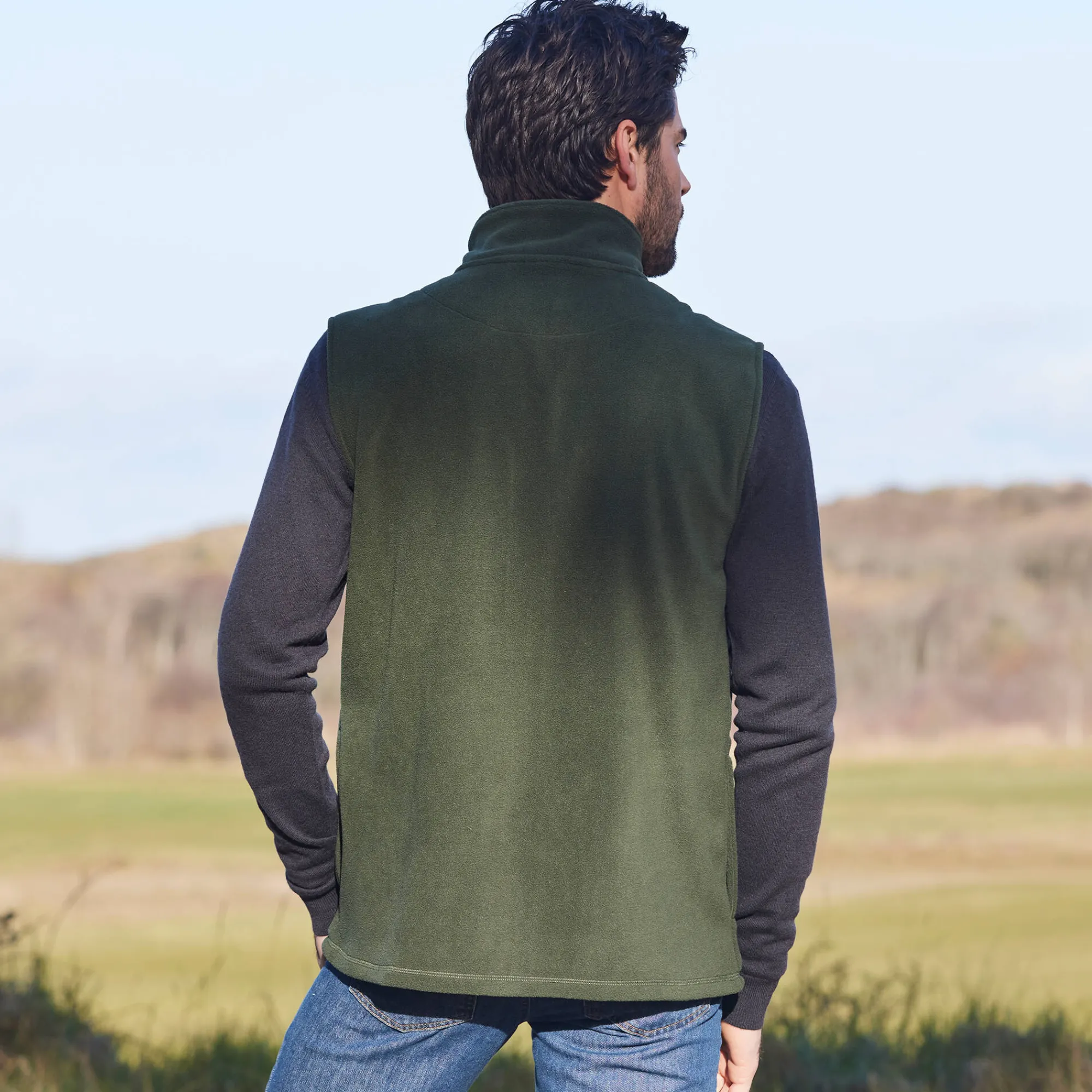 Sweater|Trui En Vest<Blancheporte Mouwloze blouson met rits, in fleece kaki