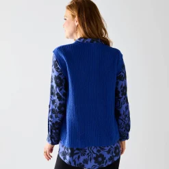 Trui En Vest<Blancheporte Mouwloze trui in origineel patenttricot felblauw