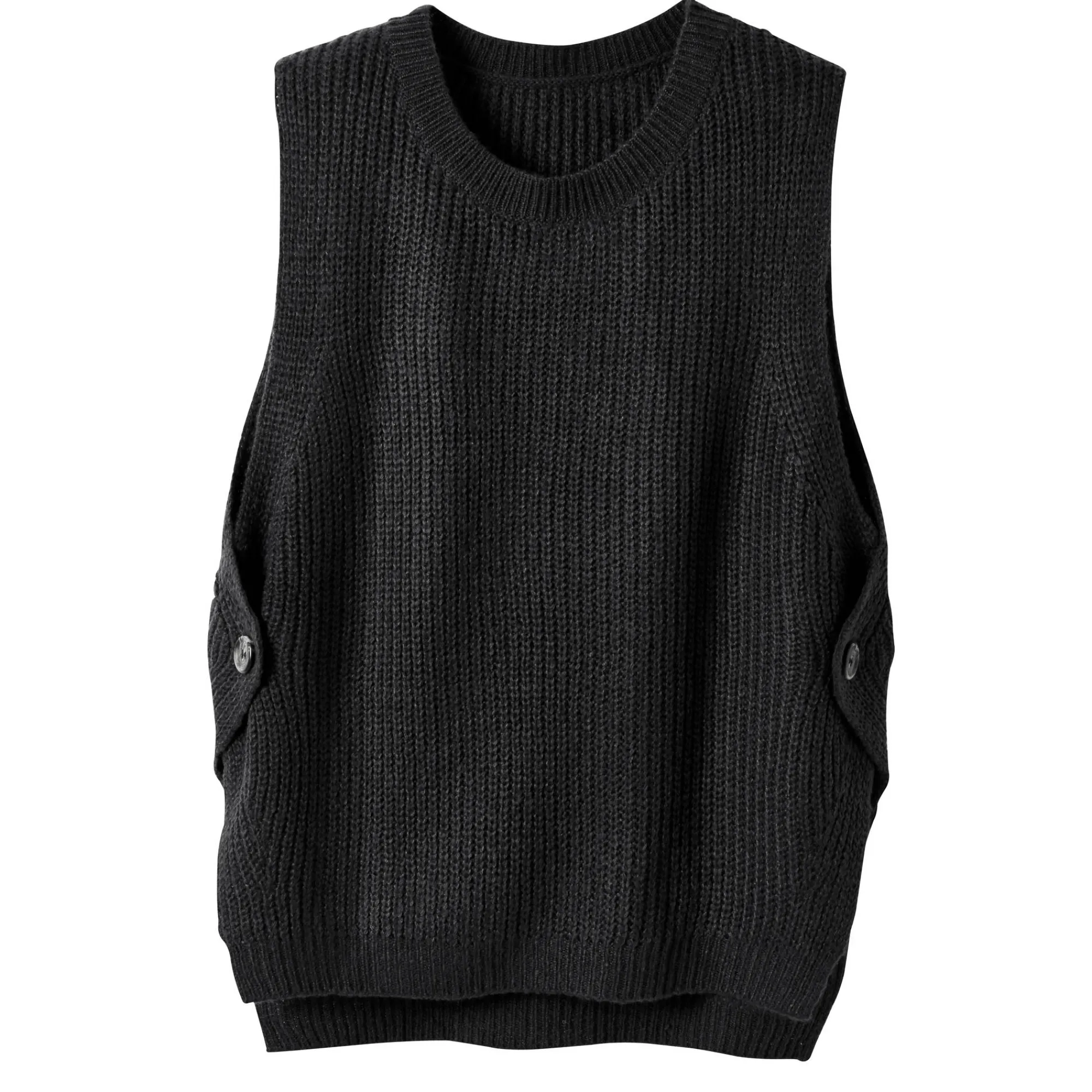 Trui En Vest<Blancheporte Mouwloze trui in tricot zwart