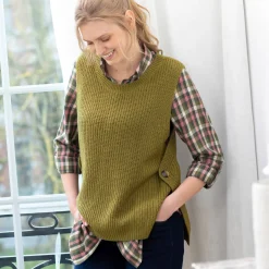 Trui En Vest<Blancheporte Mouwloze trui in tricot olijfgroen