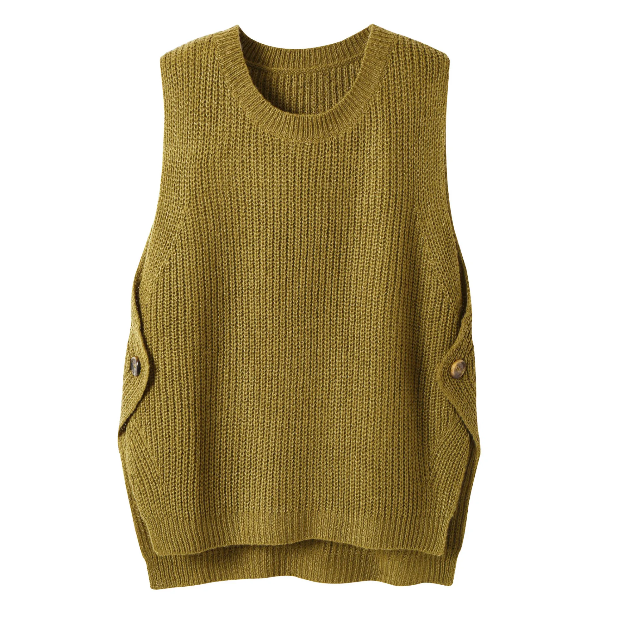 Trui En Vest<Blancheporte Mouwloze trui in tricot olijfgroen
