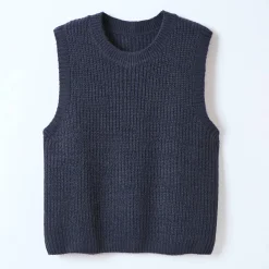Trui En Vest<Blancheporte Mouwloze trui met ronde hals marine