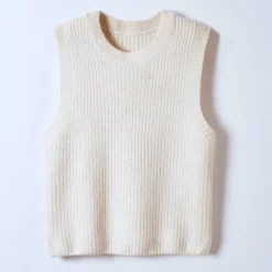 Trui En Vest<Blancheporte Mouwloze trui met ronde hals ecru