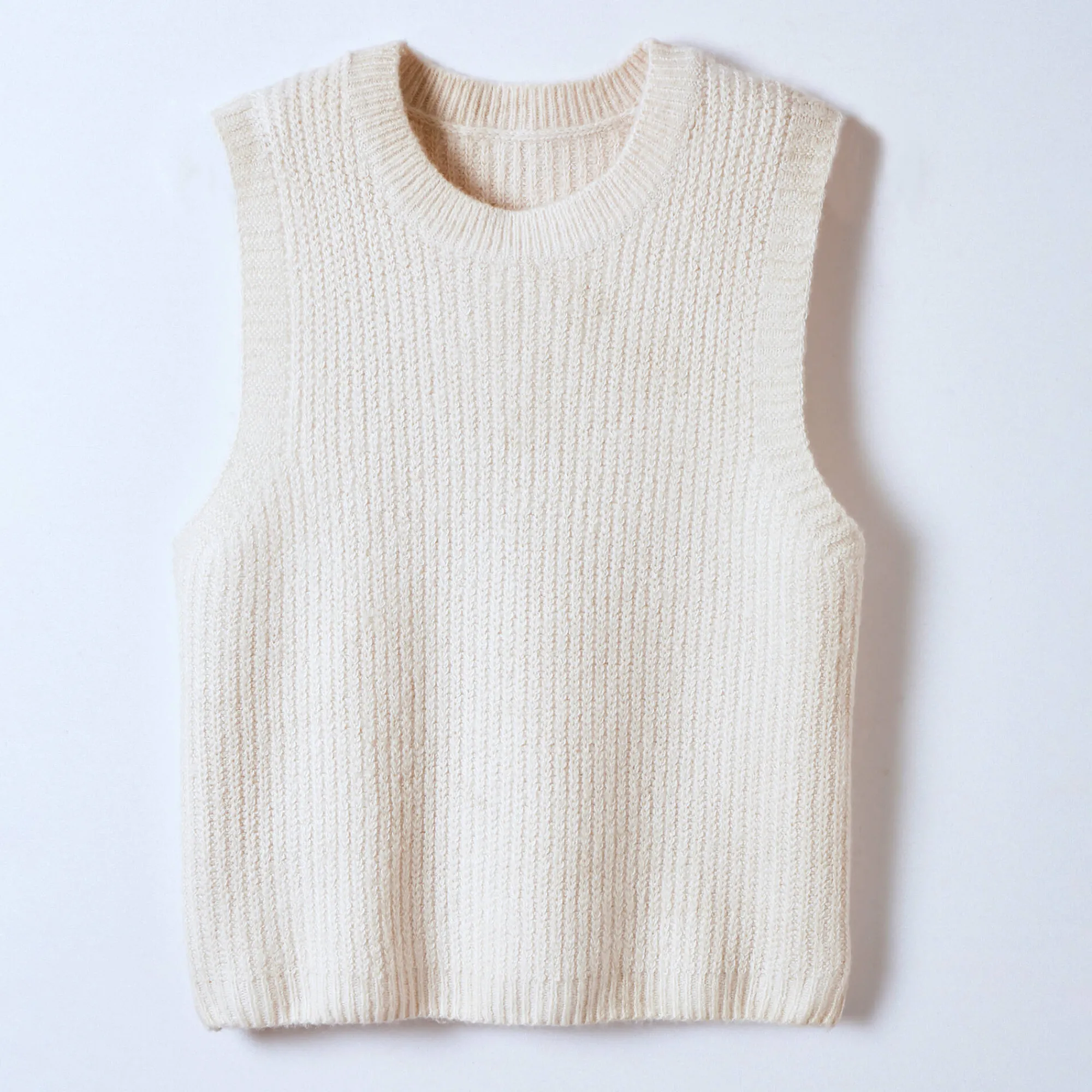 Trui En Vest<Blancheporte Mouwloze trui met ronde hals ecru